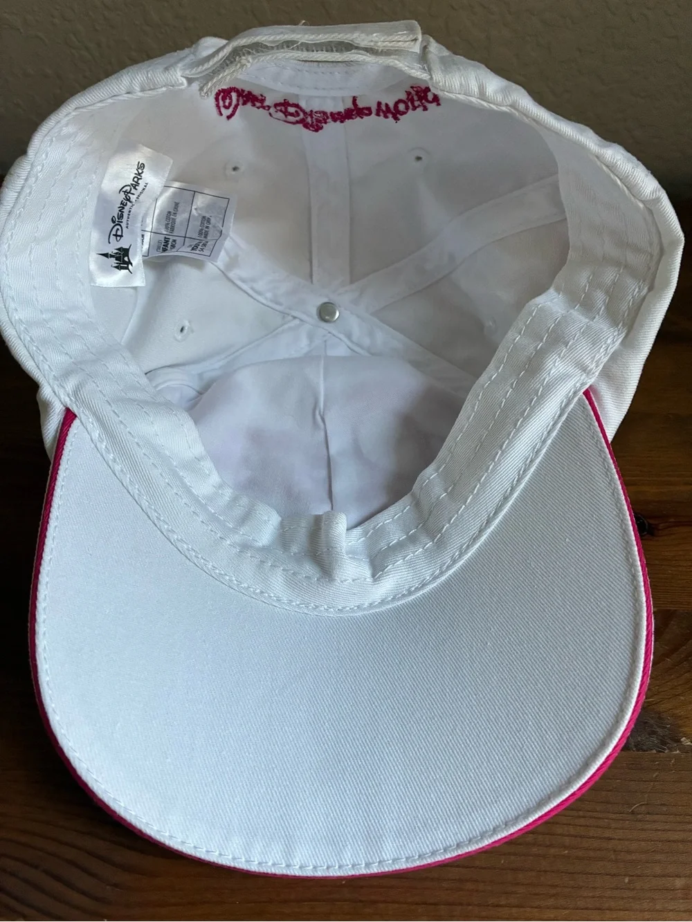Disney Parks Princess Youth Baseball Cap White Pink Rhinestone Heart Hat 54-58cm